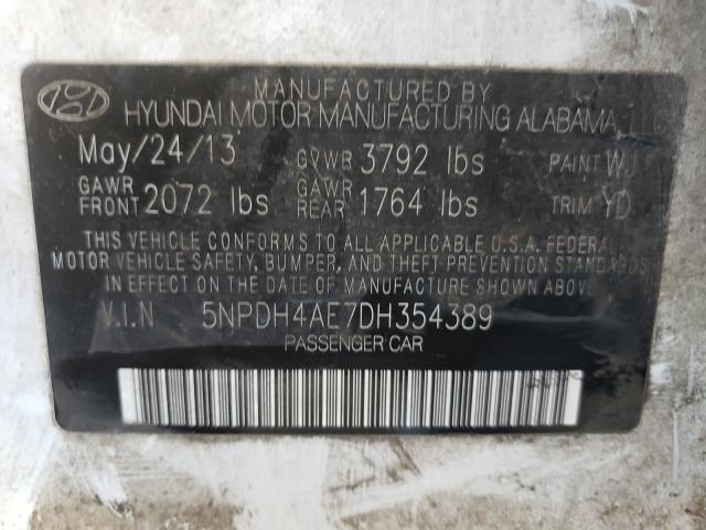 Photo 9 VIN: 5NPDH4AE7DH354389 - HYUNDAI ELANTRA GL 