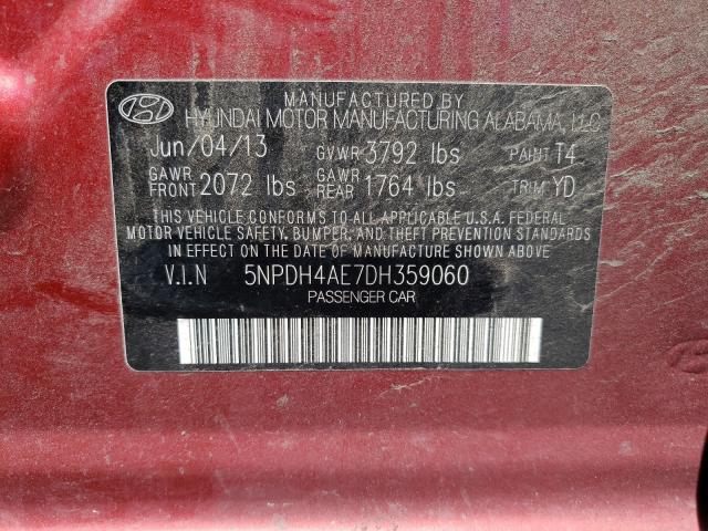 Photo 9 VIN: 5NPDH4AE7DH359060 - HYUNDAI ELANTRA GL 