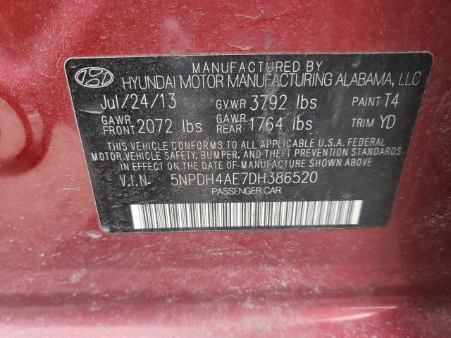 Photo 9 VIN: 5NPDH4AE7DH386520 - HYUNDAI ELANTRA GL 