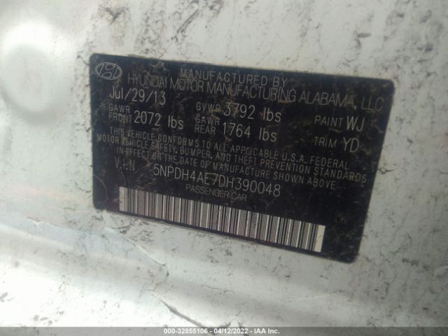 Photo 8 VIN: 5NPDH4AE7DH390048 - HYUNDAI ELANTRA 