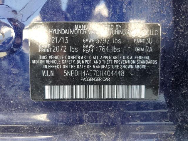 Photo 9 VIN: 5NPDH4AE7DH404448 - HYUNDAI ELANTRA GL 