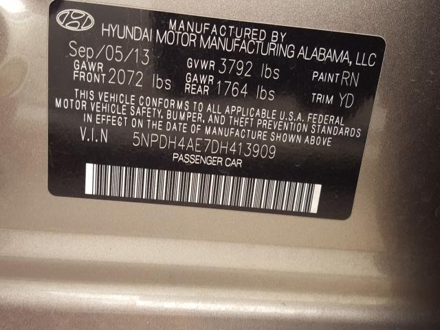 Photo 9 VIN: 5NPDH4AE7DH413909 - HYUNDAI ELANTRA GL 