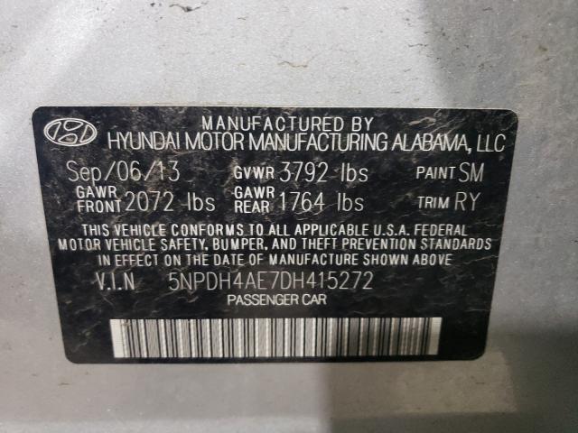 Photo 9 VIN: 5NPDH4AE7DH415272 - HYUNDAI ELANTRA GL 