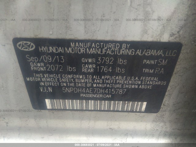 Photo 8 VIN: 5NPDH4AE7DH415787 - HYUNDAI ELANTRA 