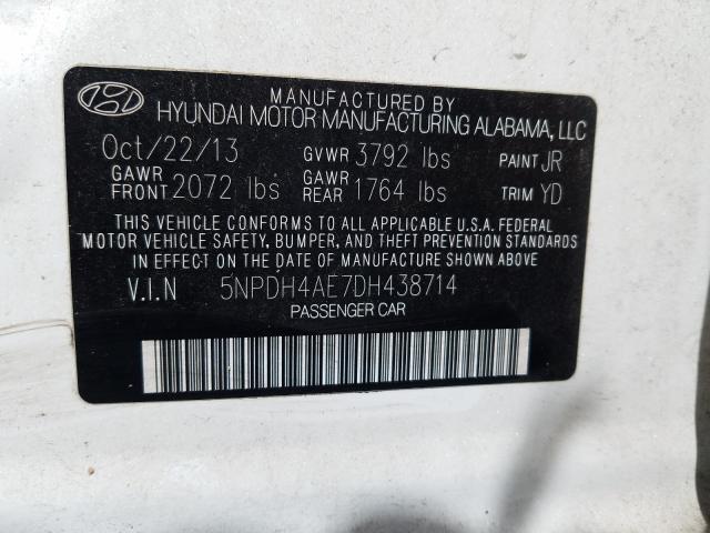 Photo 9 VIN: 5NPDH4AE7DH438714 - HYUNDAI ELANTRA GL 