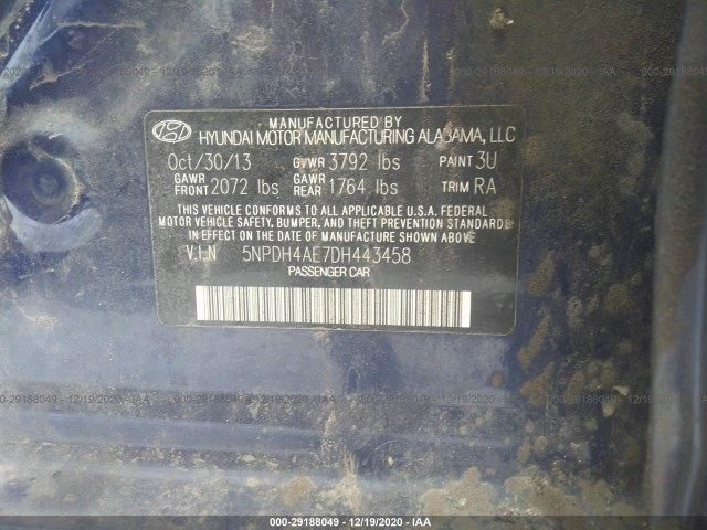 Photo 8 VIN: 5NPDH4AE7DH443458 - HYUNDAI ELANTRA 