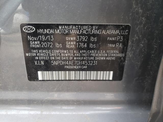 Photo 9 VIN: 5NPDH4AE7DH453231 - HYUNDAI ELANTRA GL 