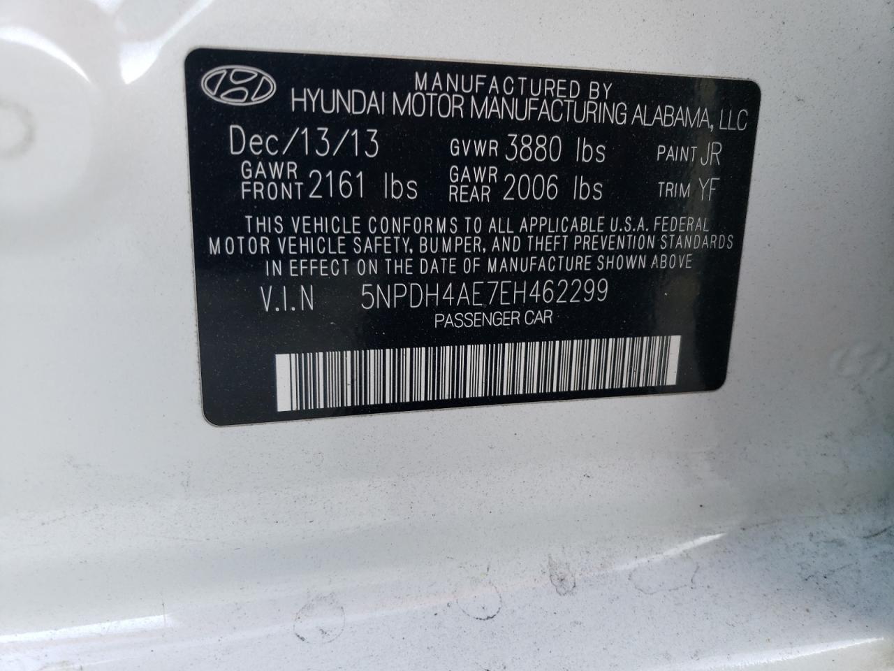 Photo 11 VIN: 5NPDH4AE7EH462299 - HYUNDAI ELANTRA 