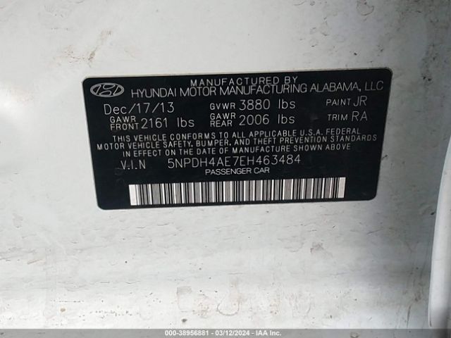 Photo 8 VIN: 5NPDH4AE7EH463484 - HYUNDAI ELANTRA 