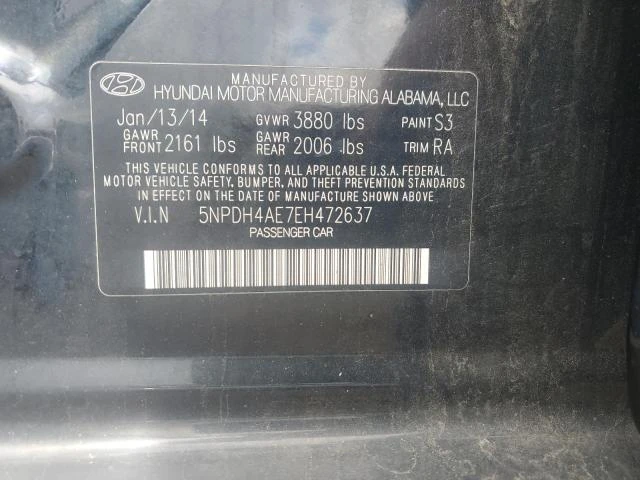 Photo 11 VIN: 5NPDH4AE7EH472637 - HYUNDAI ELANTRA 