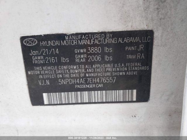 Photo 8 VIN: 5NPDH4AE7EH476557 - HYUNDAI ELANTRA 