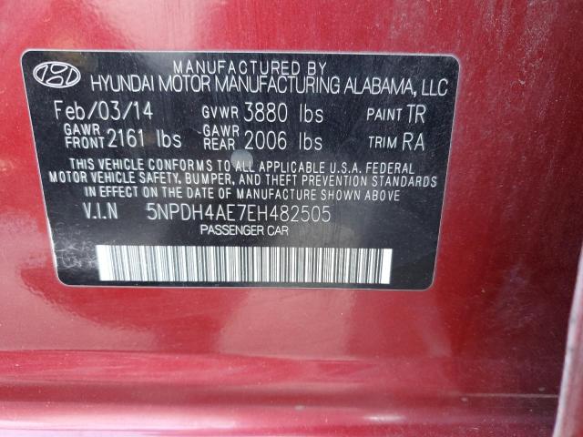 Photo 12 VIN: 5NPDH4AE7EH482505 - HYUNDAI ELANTRA 