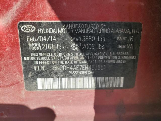 Photo 12 VIN: 5NPDH4AE7EH483881 - HYUNDAI ELANTRA SE 