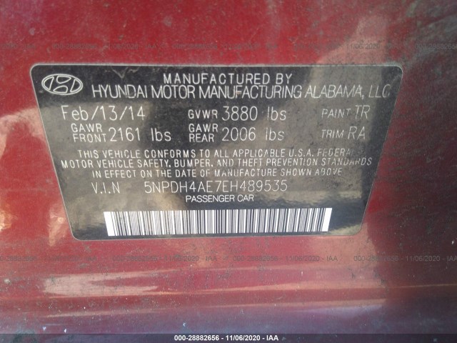 Photo 8 VIN: 5NPDH4AE7EH489535 - HYUNDAI ELANTRA 