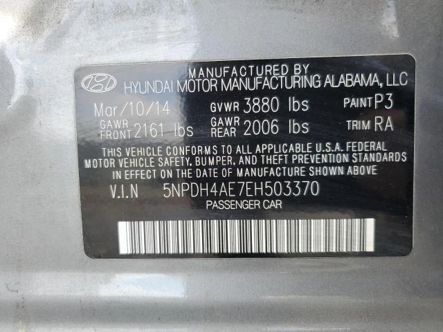 Photo 11 VIN: 5NPDH4AE7EH503370 - HYUNDAI ELANTRA SE 