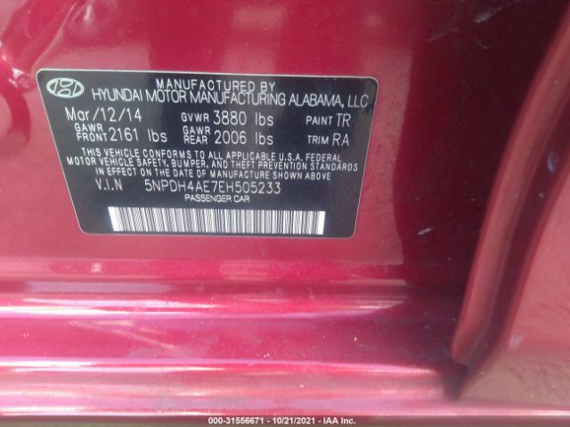 Photo 8 VIN: 5NPDH4AE7EH505233 - HYUNDAI ELANTRA 