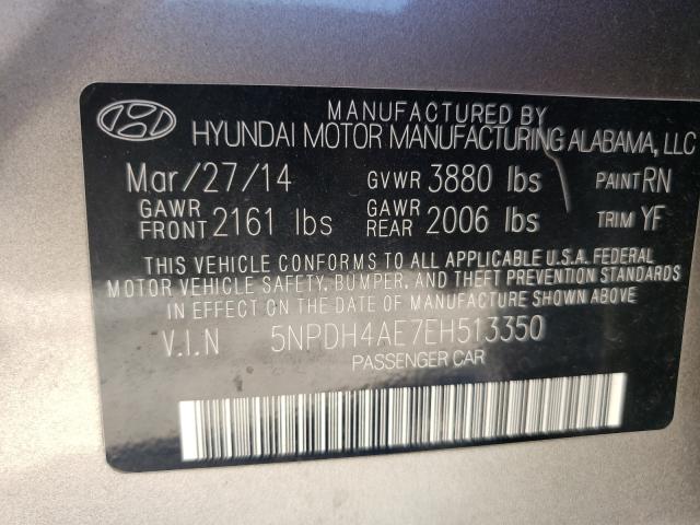 Photo 9 VIN: 5NPDH4AE7EH513350 - HYUNDAI ELANTRA SE 