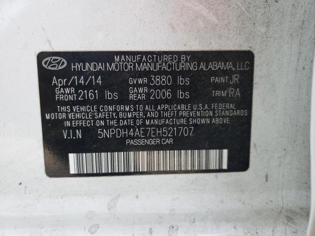 Photo 11 VIN: 5NPDH4AE7EH521707 - HYUNDAI ELANTRA SE 