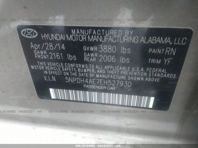 Photo 8 VIN: 5NPDH4AE7EH527930 - HYUNDAI ELANTRA 