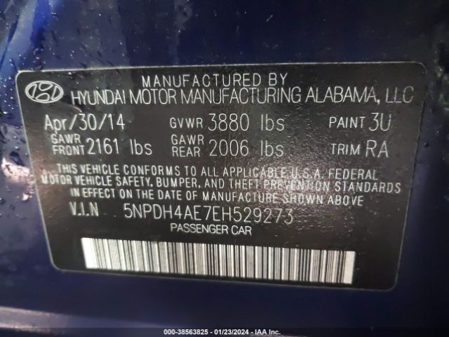 Photo 8 VIN: 5NPDH4AE7EH529273 - HYUNDAI ELANTRA 