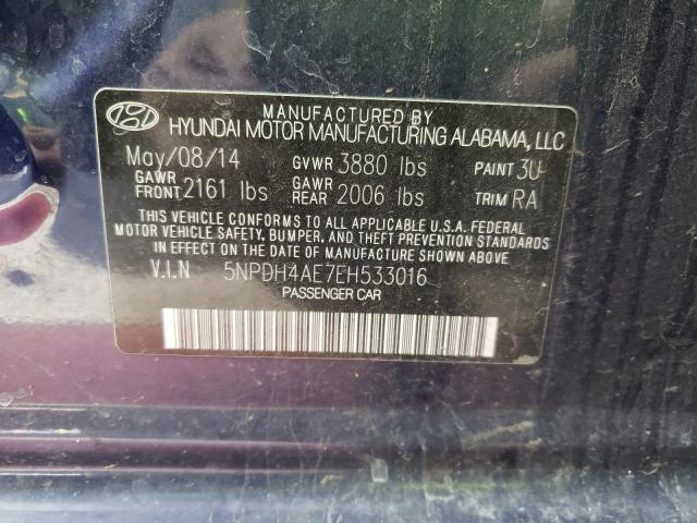 Photo 9 VIN: 5NPDH4AE7EH533016 - HYUNDAI ELANTRA SE 