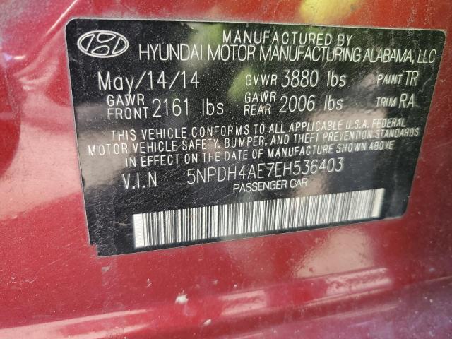 Photo 11 VIN: 5NPDH4AE7EH536403 - HYUNDAI ELANTRA SE 