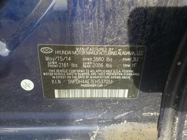 Photo 11 VIN: 5NPDH4AE7EH537051 - HYUNDAI ELANTRA SE 