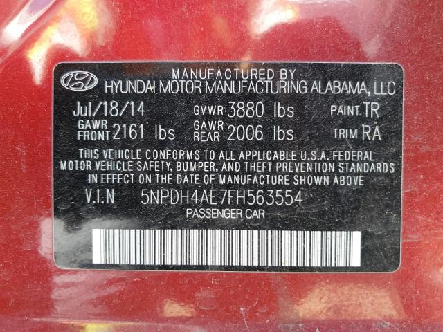 Photo 11 VIN: 5NPDH4AE7FH563554 - HYUNDAI ELANTRA 