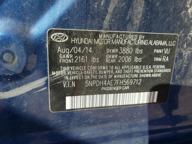 Photo 12 VIN: 5NPDH4AE7FH569712 - HYUNDAI ELANTRA 