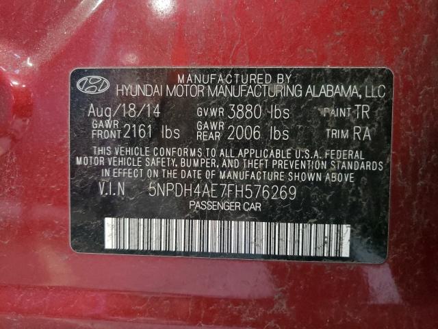 Photo 9 VIN: 5NPDH4AE7FH576269 - HYUNDAI ELANTRA SE 