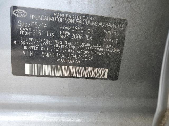 Photo 12 VIN: 5NPDH4AE7FH583559 - HYUNDAI ELANTRA SE 