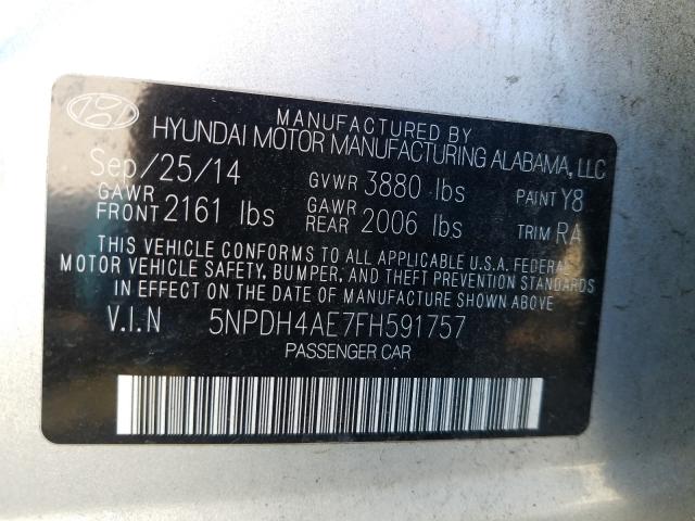 Photo 9 VIN: 5NPDH4AE7FH591757 - HYUNDAI ELANTRA SE 