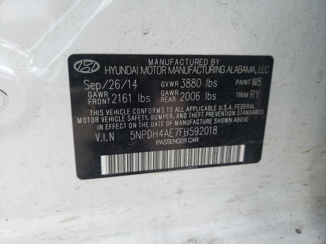 Photo 9 VIN: 5NPDH4AE7FH592018 - HYUNDAI ELANTRA SE 