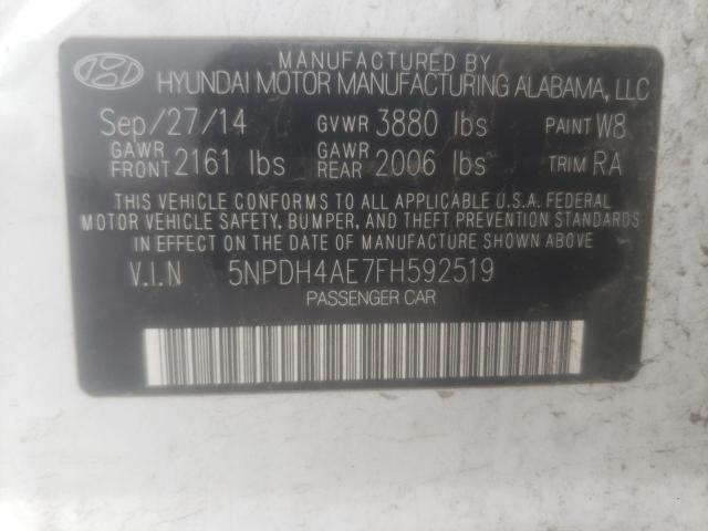 Photo 9 VIN: 5NPDH4AE7FH592519 - HYUNDAI ELANTRA SE 