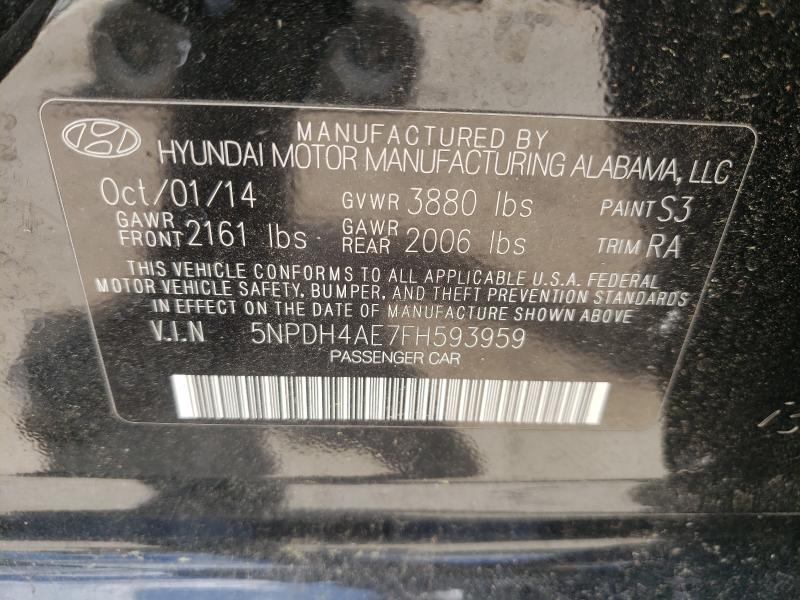 Photo 9 VIN: 5NPDH4AE7FH593959 - HYUNDAI ELANTRA SE 