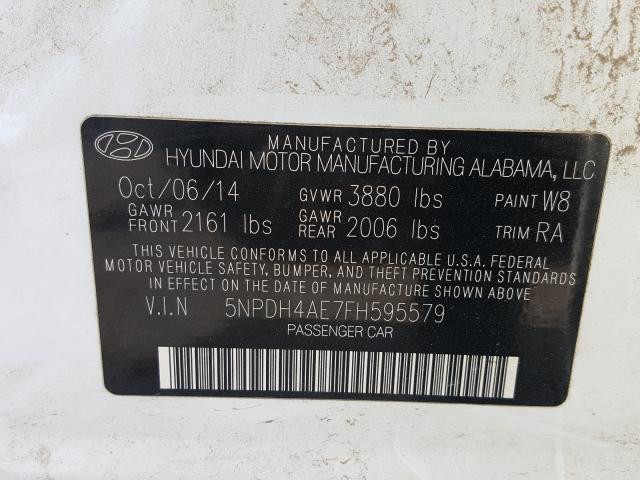 Photo 9 VIN: 5NPDH4AE7FH595579 - HYUNDAI ELANTRA SE 