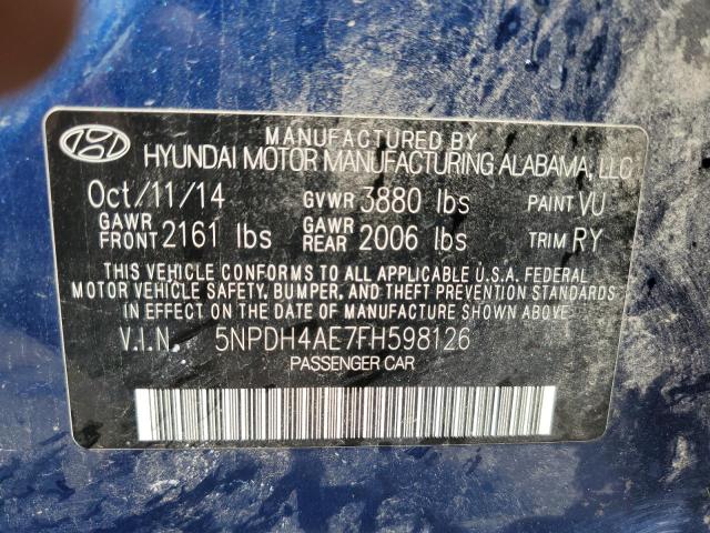 Photo 12 VIN: 5NPDH4AE7FH598126 - HYUNDAI ELANTRA 