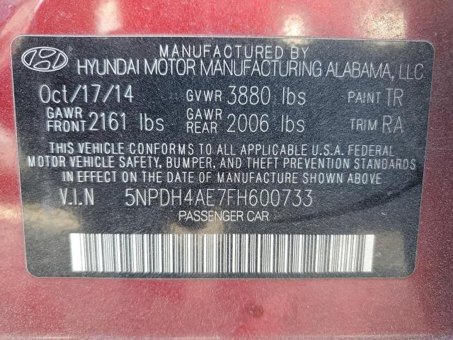 Photo 11 VIN: 5NPDH4AE7FH600733 - HYUNDAI ELANTRA SE 