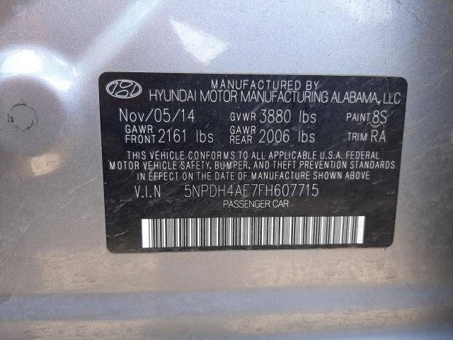 Photo 9 VIN: 5NPDH4AE7FH607715 - HYUNDAI ELANTRA SE 