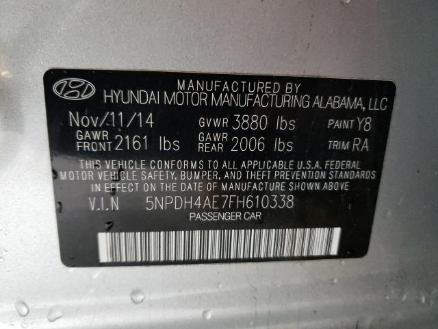 Photo 9 VIN: 5NPDH4AE7FH610338 - HYUNDAI ELANTRA SE 