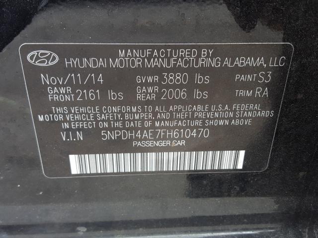 Photo 9 VIN: 5NPDH4AE7FH610470 - HYUNDAI ELANTRA SE 