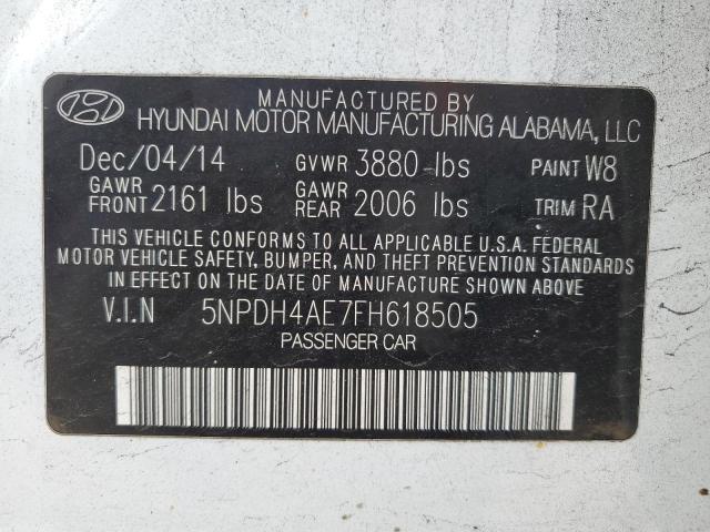 Photo 9 VIN: 5NPDH4AE7FH618505 - HYUNDAI ELANTRA SE 