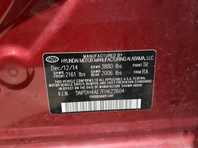 Photo 9 VIN: 5NPDH4AE7FH622604 - HYUNDAI ELANTRA SE 