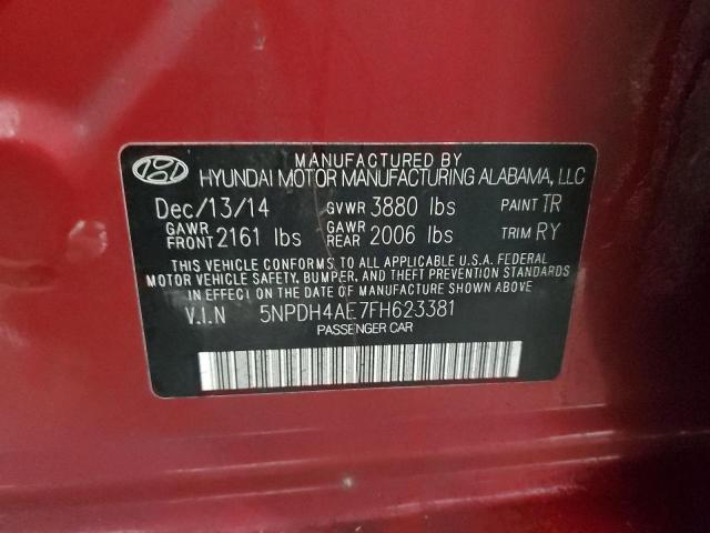 Photo 12 VIN: 5NPDH4AE7FH623381 - HYUNDAI ELANTRA 