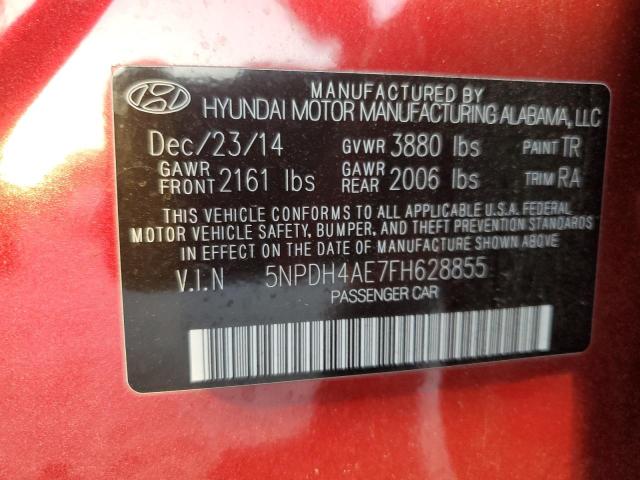 Photo 11 VIN: 5NPDH4AE7FH628855 - HYUNDAI ELANTRA SE 