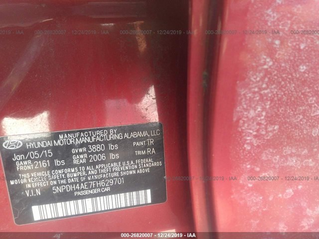 Photo 8 VIN: 5NPDH4AE7FH629701 - HYUNDAI ELANTRA 