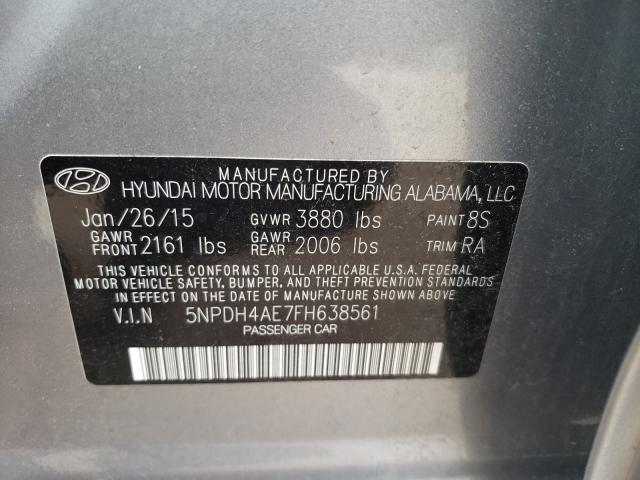 Photo 9 VIN: 5NPDH4AE7FH638561 - HYUNDAI ELANTRA SE 