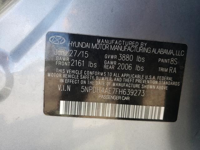 Photo 9 VIN: 5NPDH4AE7FH639273 - HYUNDAI ELANTRA SE 