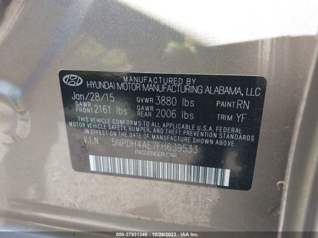 Photo 8 VIN: 5NPDH4AE7FH639533 - HYUNDAI ELANTRA 