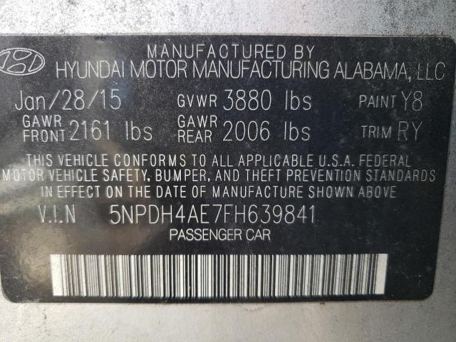 Photo 11 VIN: 5NPDH4AE7FH639841 - HYUNDAI ELANTRA 